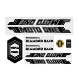 Diamond Back - Moto ONE - BLACK decal set - Old school bmx - Bmx Products AU