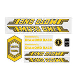 Diamond Back - Moto ONE - YELLOW decal set - Old school bmx - Bmx Products AU