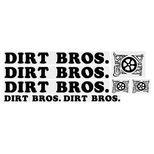 Dirt Bros. - Tuff Wheel Black on clear decal set - old school bmx - Bmx Products AU