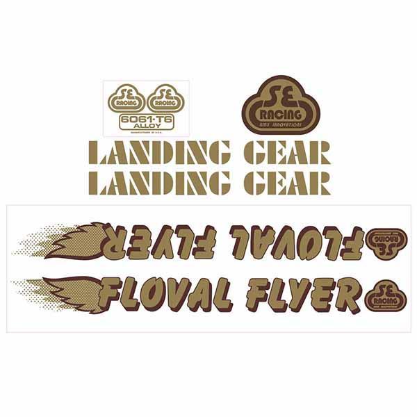 Se Racing Floval Flyer Gold With Brown Decal Set - Old School Bmx Decal-Set