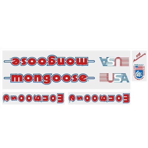 1984-85 Mongoose 10Th Anniversary Decal Set - Old School Bmx Decal-Set