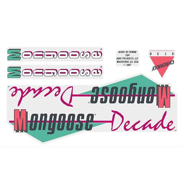 1987 Mongoose Decade Decal Set - Blue Frame Old School Bmx Decal-Set