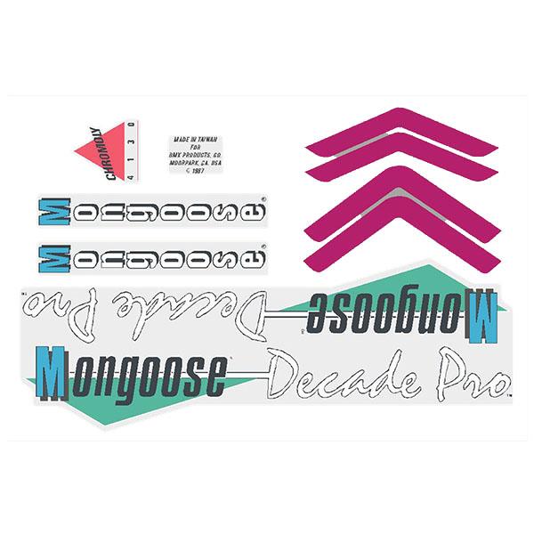 1987 Mongoose Decade Pro Decal Set - Old School Bmx Decal-Set