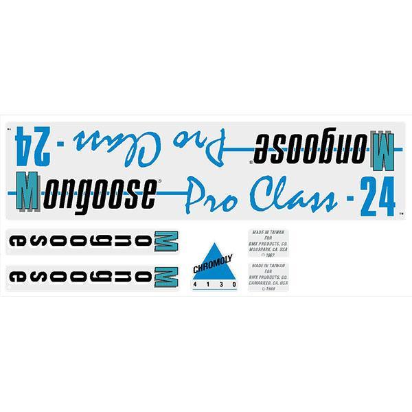 1987/88 Mongoose Pro Class 24 Decal Set - Old School Bmx Decal-Set