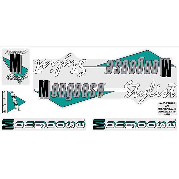 1988 Mongoose Stylist Freestyle Decal Set - Red Frame Old School Bmx Decal-Set