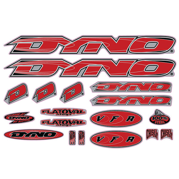 DYNO -2000 VFR red decal set - old school bmx