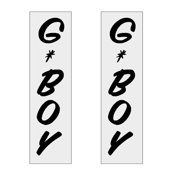 G - BOY Script - BLACK Vertical decal pair - old school bmx - Bmx Products AU