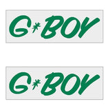 G - BOY Script - GREEN Horizontal decal pair - old school bmx - Bmx Products AU