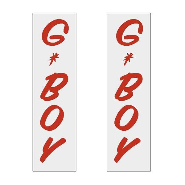 G - BOY Script - RED Vertical decal pair - old school bmx - Bmx Products AU