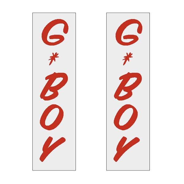 G-Boy Script - Red Vertical Decal Pair Old School Bmx