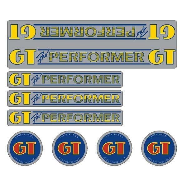 GT - 1984 - 85 Pro Performer Italics - Chrome - decal set - Old school bmx - Bmx Products AU