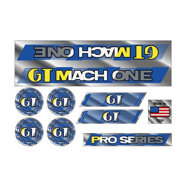 GT - 1987 Mach One - Chrome - decal set - Old school bmx - Bmx Products AU