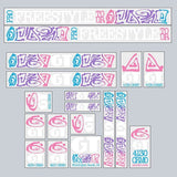 GT - 1989 Pro Freestyle TOUR - White on Clear decal set - Old school bmx - Bmx Products AU