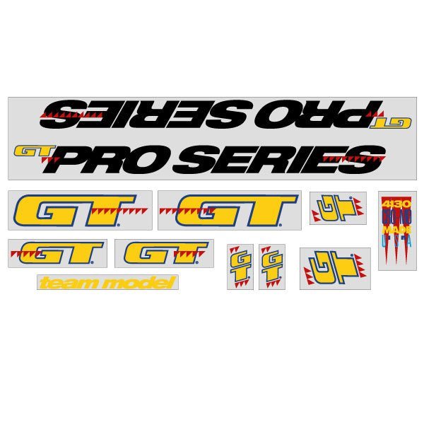 GT - 1990 Pro Series - For Chrome frame decal set - Old school bmx - Bmx Products AU