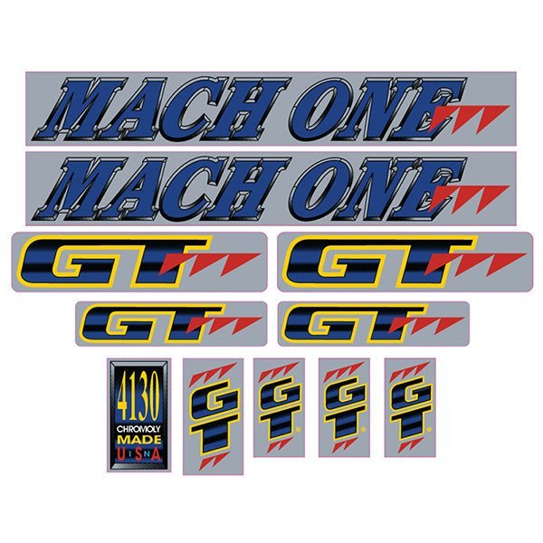 GT - 1991 Mach One - Chrome decal set - Old school bmx - Bmx Products AU