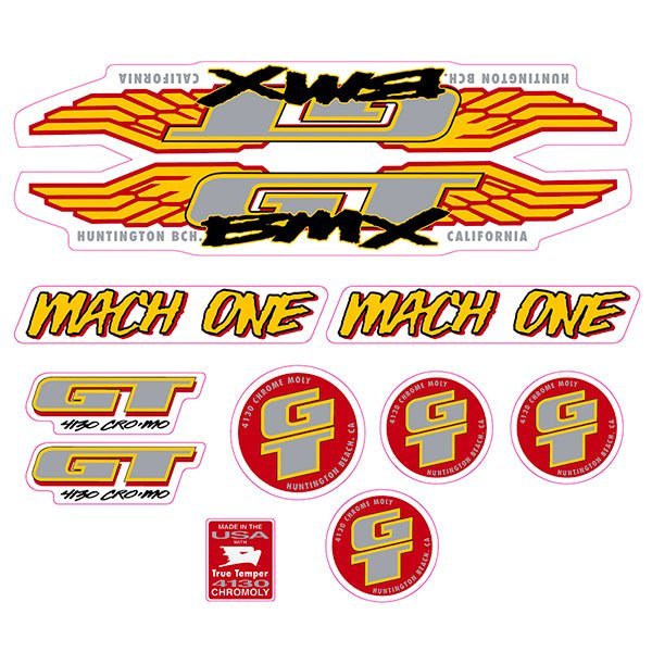 GT - 1993 Mach One - For Blue frame - decal set - Old school bmx - Bmx Products AU