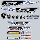 GT - 1997 Raider for Silver frame - decal set - Old school bmx - Bmx Products AU