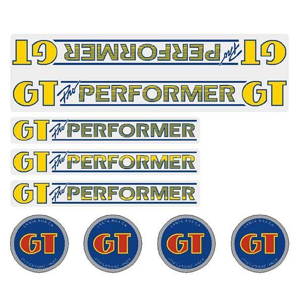 Gt - 84-85 Pro Performer Italics Clear Decal Set Old School Bmx Decal-Set