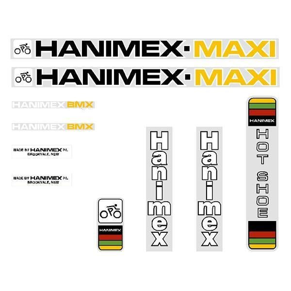Hanimex - Maxi - bmx decal set - old school bmx - Bmx Products AU