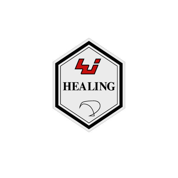 Healing - lndustries Headtube decal on clear - Old school bmx - Bmx Products AU