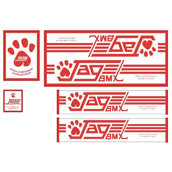 Jag (Post Mongoose) Red White Decal Set - Old School Bmx Decal-Set