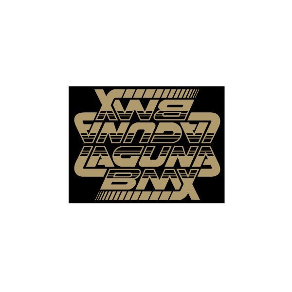 Laguna - BMX Black gold downtube decal - old school bmx - Bmx Products AU