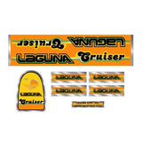 Laguna - Cruiser - Orange Yellow Green on chrome decal set - old school bmx - Bmx Products AU