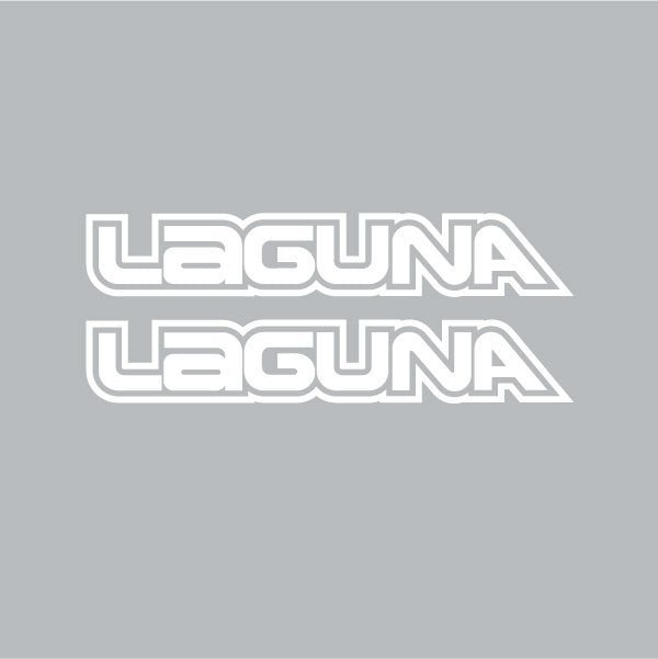 Laguna - Die cut White fork decals - old school bmx - Bmx Products AU