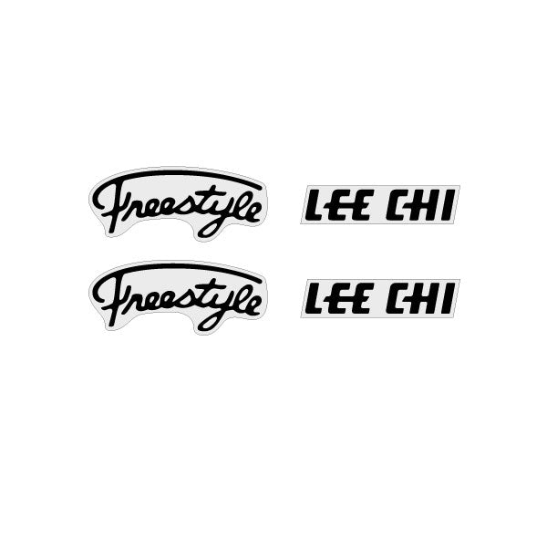 Lee Chi - Freestyle Caliper decals in black - old school bmx - Bmx Products AU