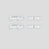 Lee Chi - Freestyle Caliper decals in White - old school bmx - Bmx Products AU