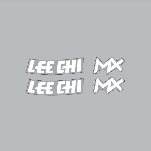 Lee Chi - MX Caliper decals in White - old school bmx - Bmx Products AU