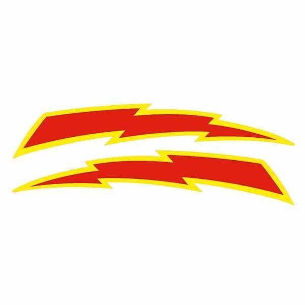 Lightning Bolt - Red Yellow - Seat decal set - Old school bmx - Bmx Products AU