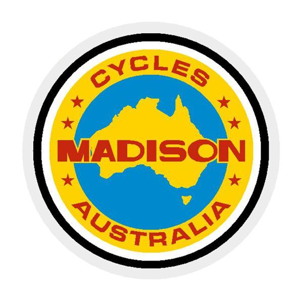 Madison - Head Tube Decal Australia Yellow Old School Bmx