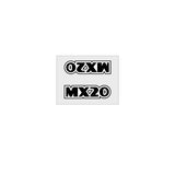 Madison - Top tube decal - MX20 WHITE with BLACK - old school bmx - Bmx Products AU