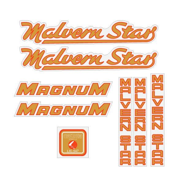 Malvern Star - Magnum Cruiser for chrome frame decal set - old school bmx - Bmx Products AU
