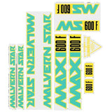 Malvern Star - Maxi 600F - YELLOW - GREEN - decal set - old school bmx - Bmx Products AU