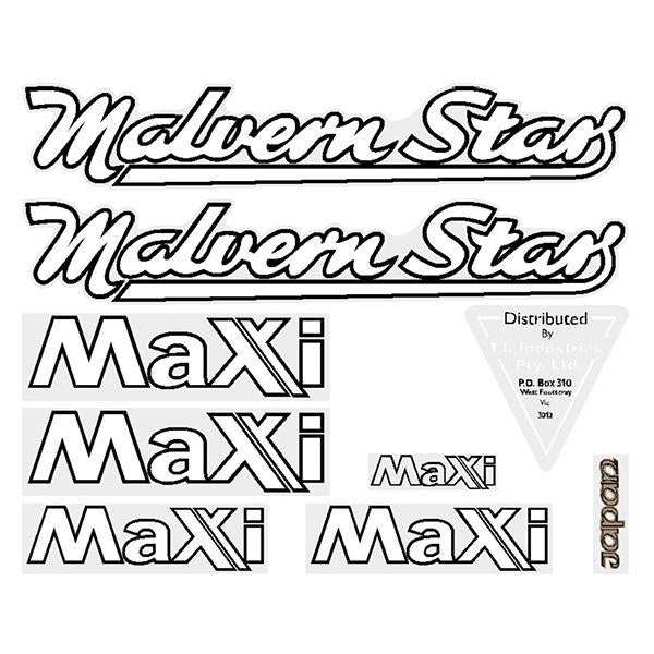 Malvern Star - Maxi Gen 4 White Decal Set Old School Bmx Decal-Set