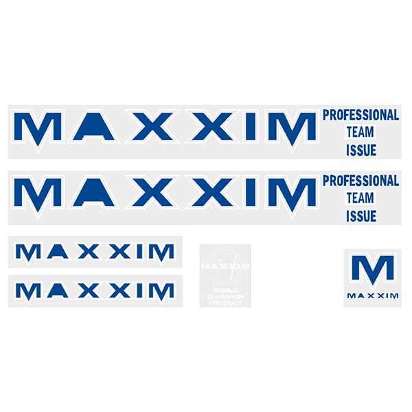Maxxim - PTI - Dark blue and white outline large decal set - Old school bmx - Bmx Products AU