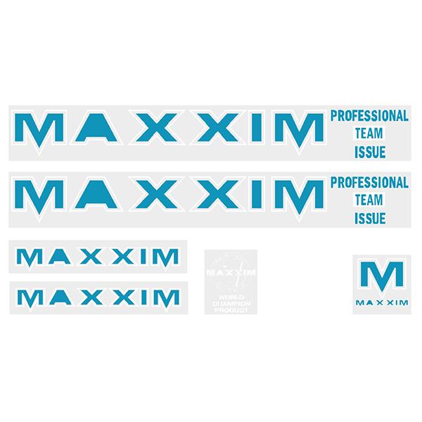 Maxxim - PTI - Light blue and white outline large decal set - Old school bmx - Bmx Products AU