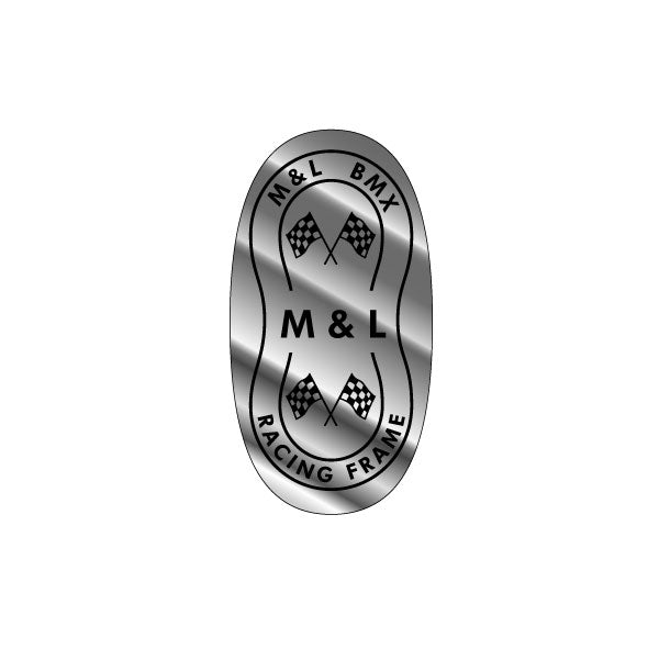 M&L - Chrome head tube Decal - old school bmx - Bmx Products AU