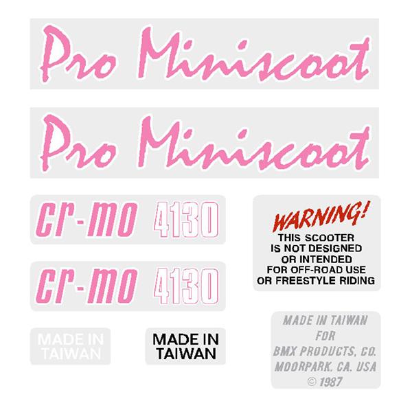 1987 Mongoose Pro Miniscoot Decal Set - Old School Bmx Decal-Set