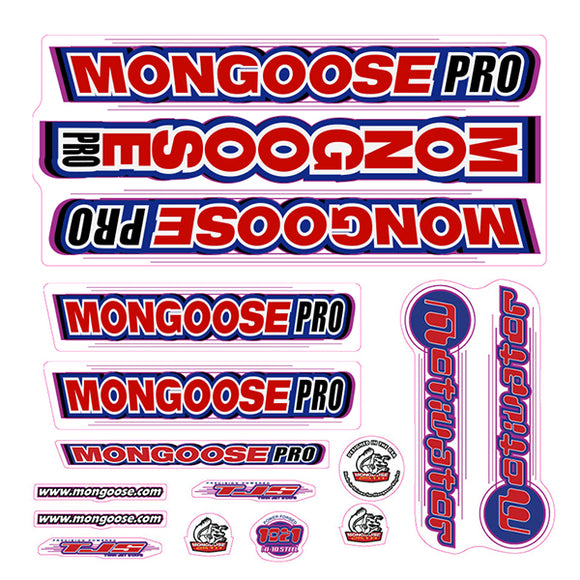 Mongoose - 2000 Motivator for chrome frame - Decal set - old school bm