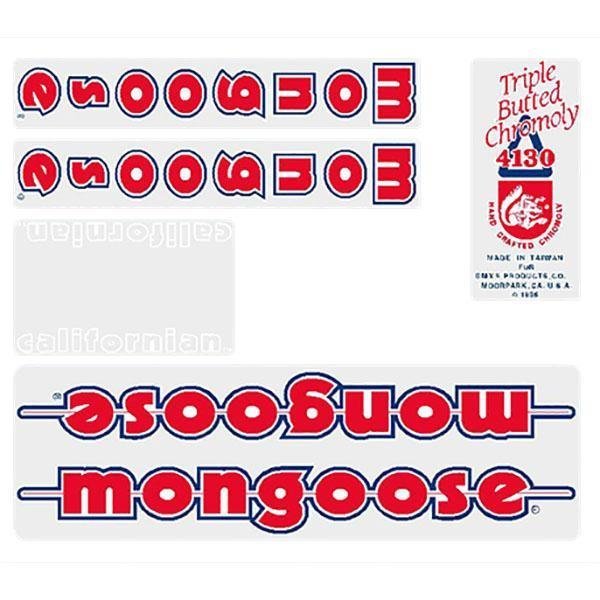 Mongoose - 1985 - 86 Californian Decal set - chrome frame - Old school bmx - Bmx Products AU