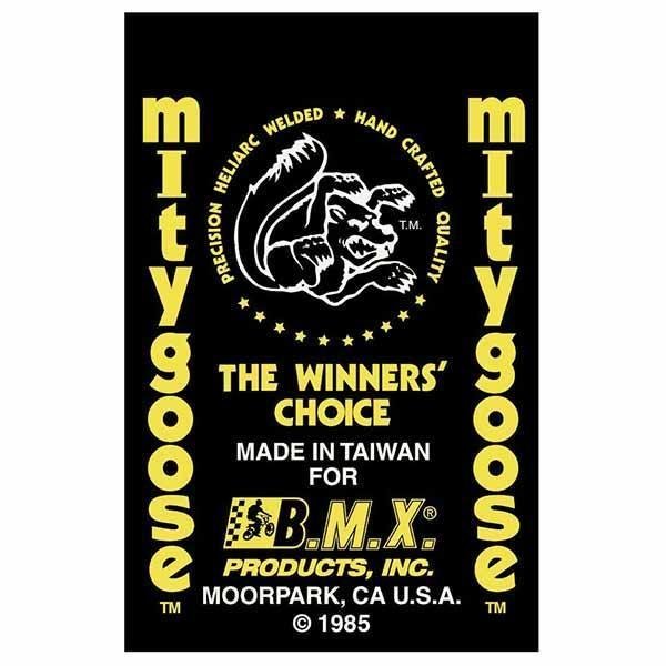 Mongoose - 1985 Mitygoose with yellow & Taiwan seat tube decal - Old school bmx - Bmx Products AU