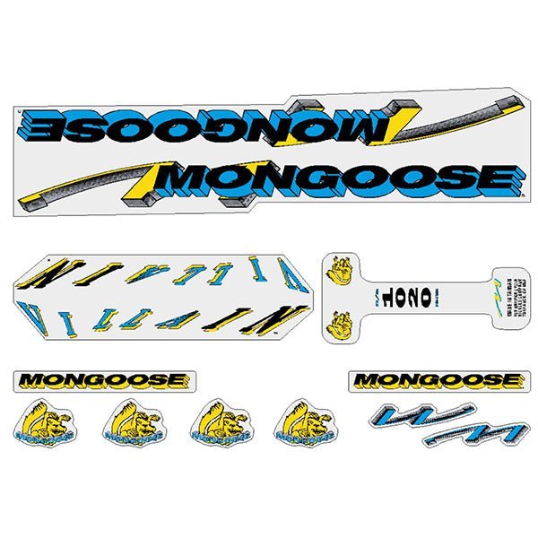 Mongoose - 1993 Villain - for chrome frame Decal set - old school bmx - Bmx Products AU