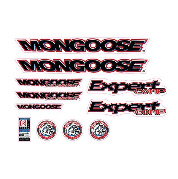 Mongoose - 1996 Expert Comp - for chrome frame Decal set - old school bmx - Bmx Products AU