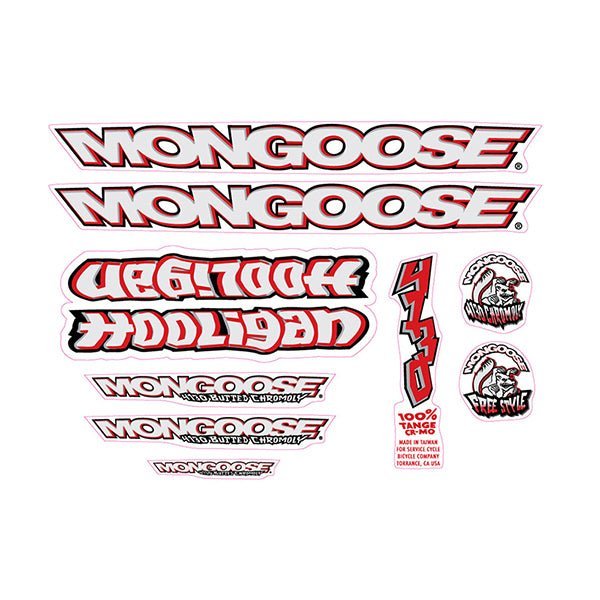 Mongoose - 1997 Hooligan - Decal set - old school bmx - Bmx Products AU