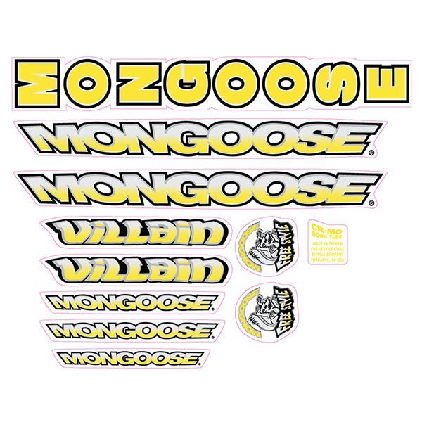 Mongoose - 1998 Villain for Green "Catalog Pic" frame - Decal set - old school bmx - Bmx Products AU