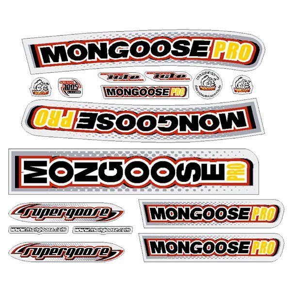 Mongoose - 2000 Supergoose for white frame - Decal set - old school bmx - Bmx Products AU