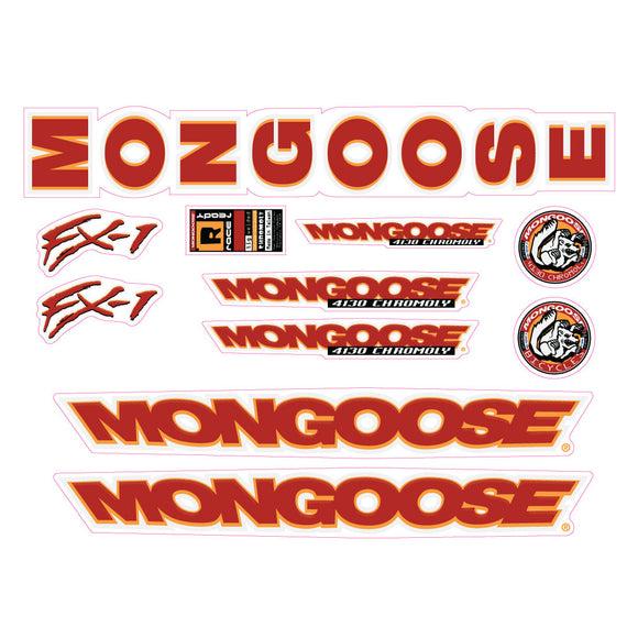 Mongoose - 1998 FX1 - Decal set - old school bmx